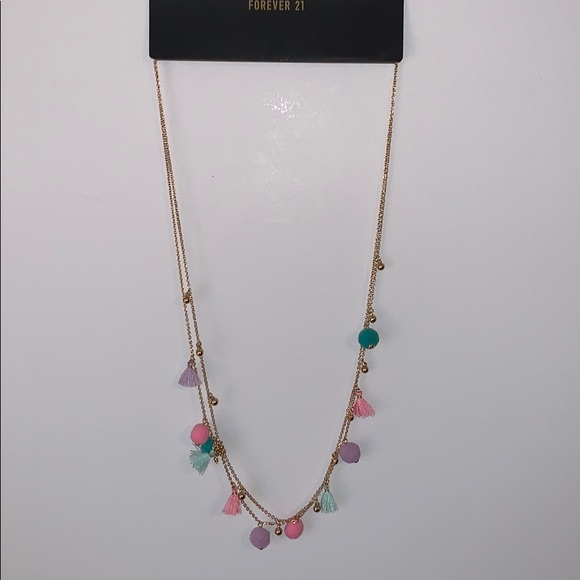 Forever 21 Jewelry - Pom Pom & Tassel Necklace